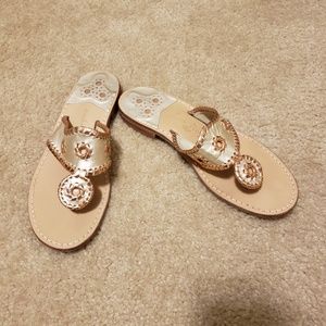 Jack Rogers Rose Gold/Platinum Flats Sandals